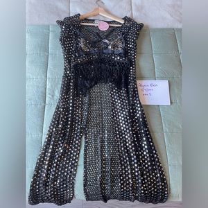 EASTNWEST LABEL NWT Duster and Bra Set in Black Mirror